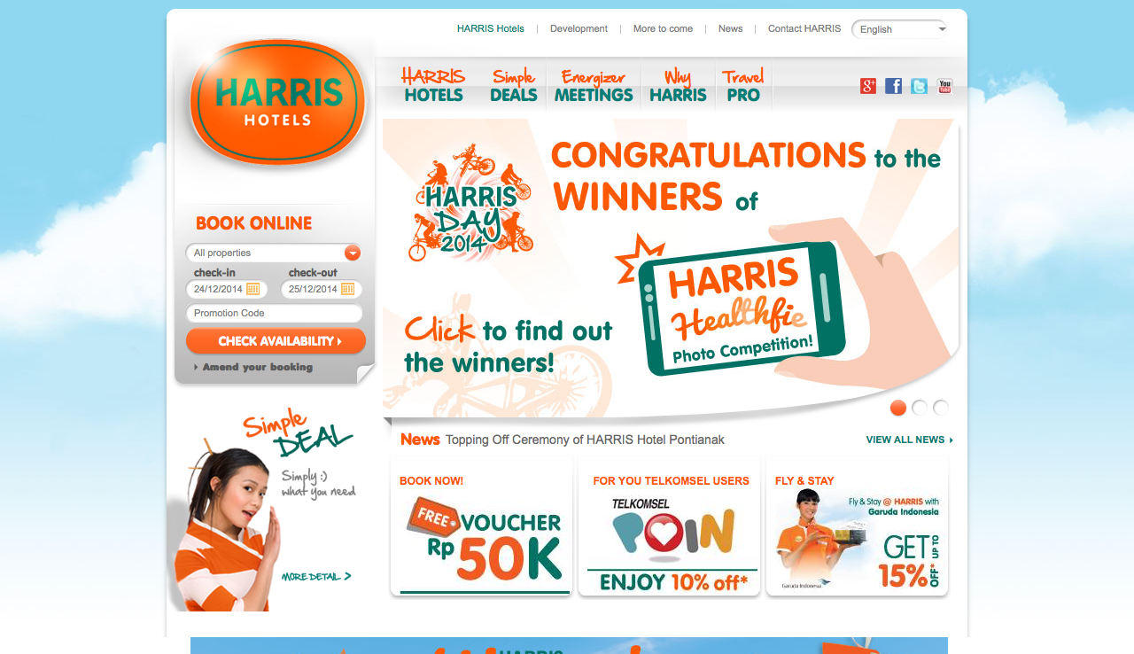 Website Harris Hotels