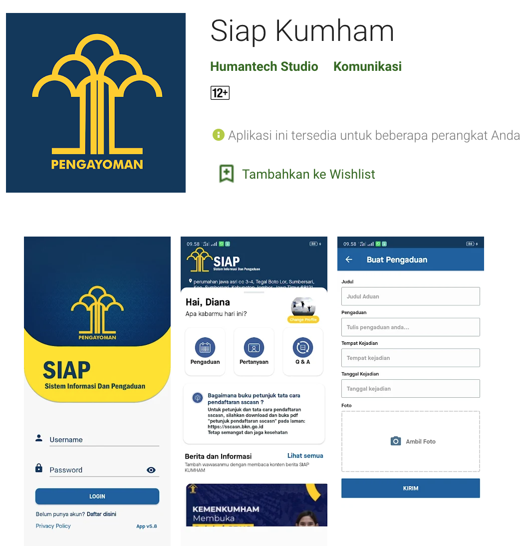Siapp Kumham Mobile Apps