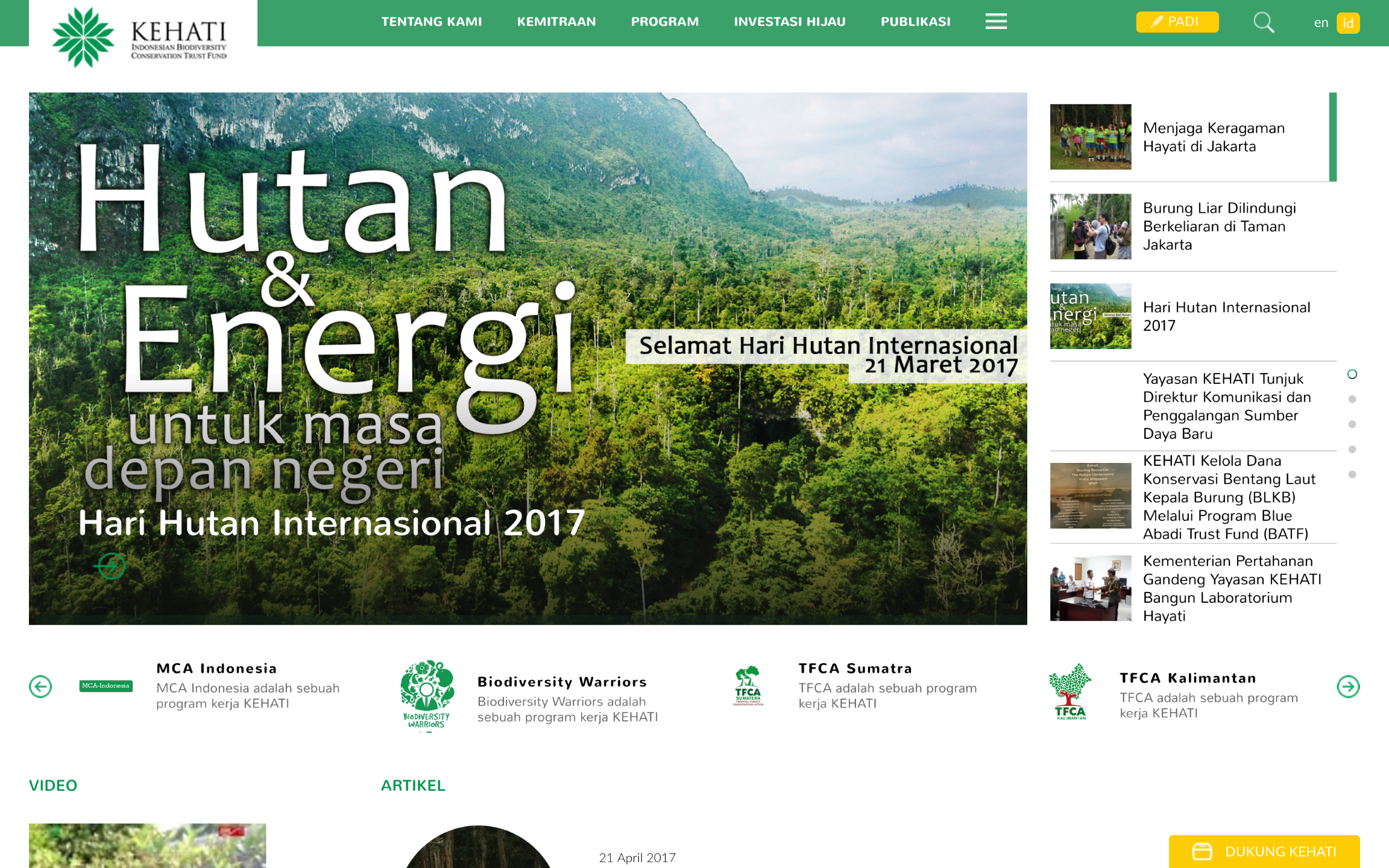 Website Profile KEHATI