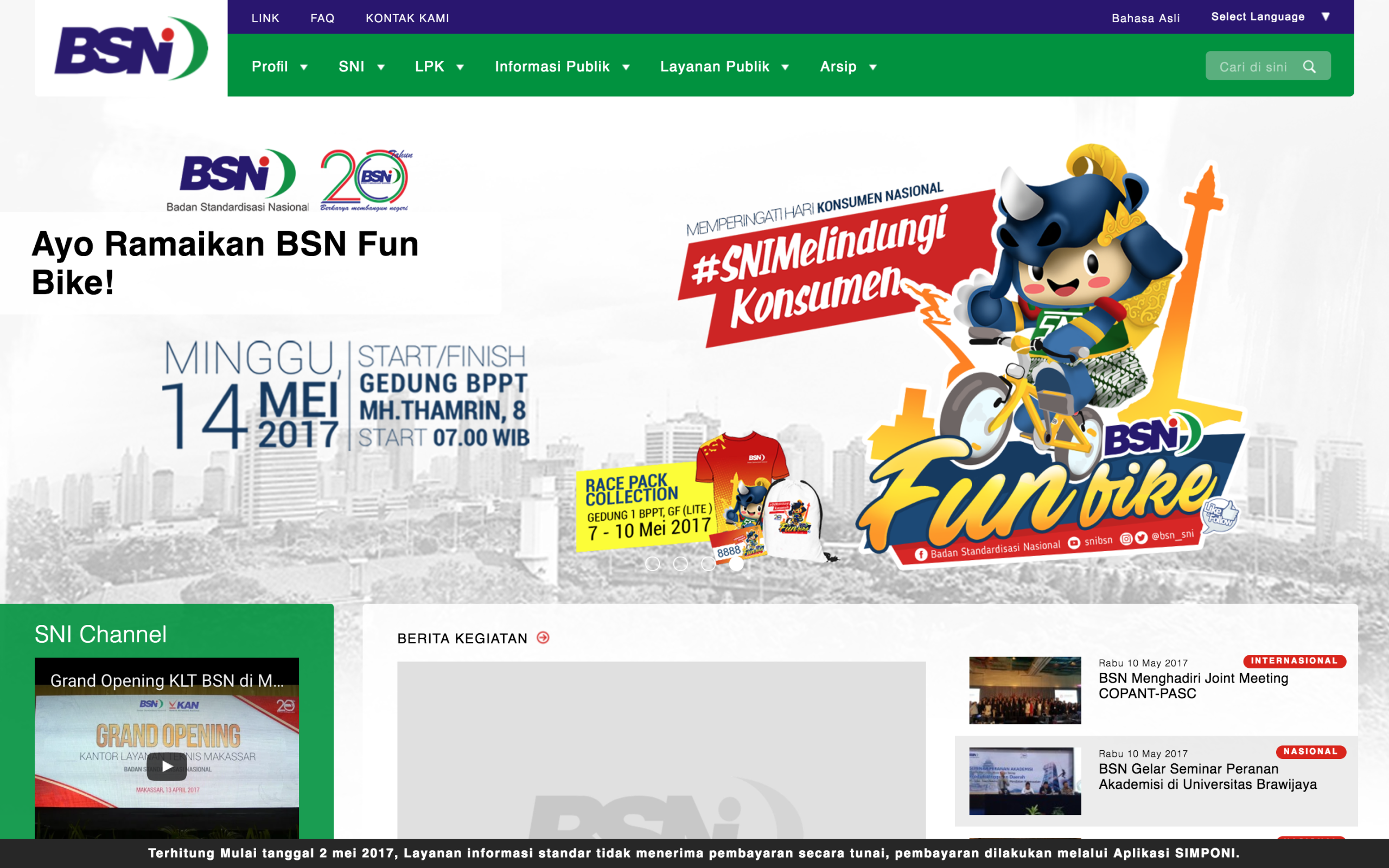 Website Badan Standarisasi Nasional