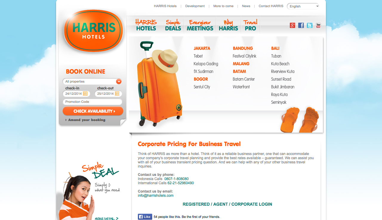 Website Harris Hotel