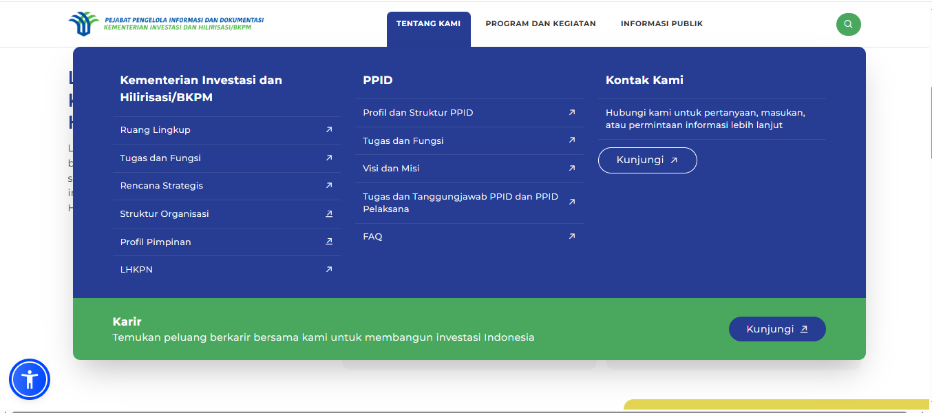 REVAMP WEBSITE PPID KEMENTERIAN INVESTASI DAN HILIRISASI / BKPM