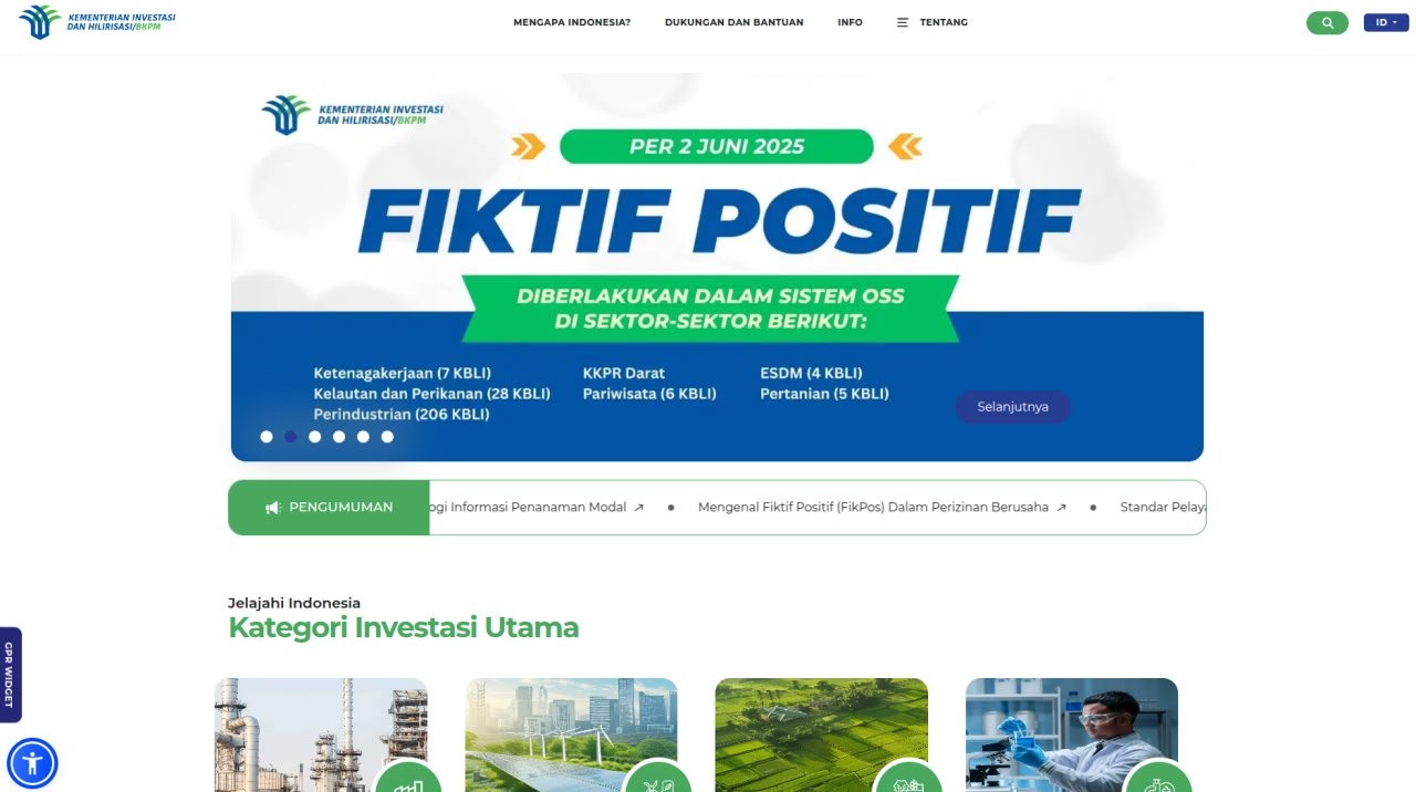 PENGEMBANGAN WEBSITE KEMENTERIAN INVESTASI DAN HILIRISASI /BKPM